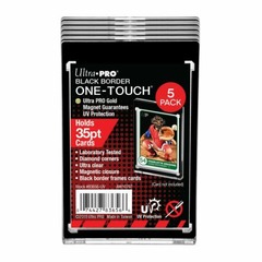 5-Pack Ultra Pro BLACK BORDER 35pt Thick One Touch Magnetic Trading Card Holder